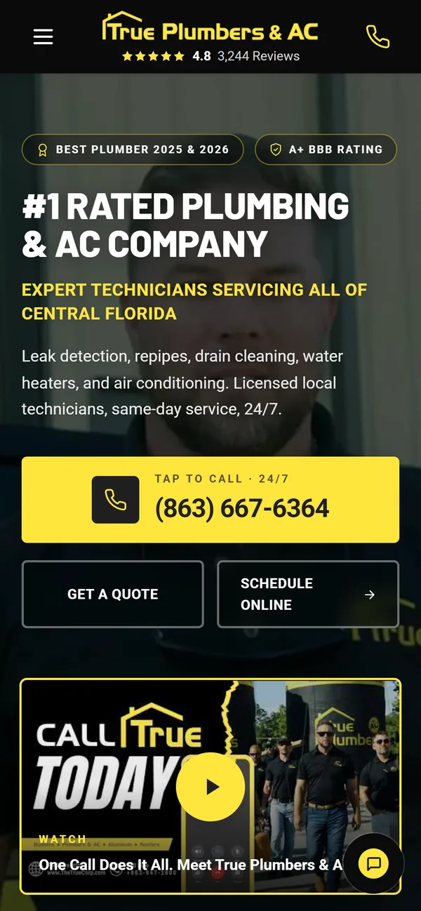 The same website on a phone